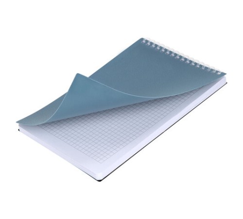 Блокнот А5, 80 л., силиконовый гребень, обложка пластик, клетка, BRAUBERG, синий, 117561