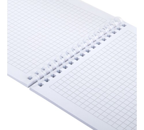 Блокнот А5, 80 л., силиконовый гребень, обложка пластик, клетка, BRAUBERG, синий, 117561