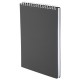 Блокнот А5, 80 л., силиконовый гребень, обложка пластик, клетка, BRAUBERG, серый, 117562