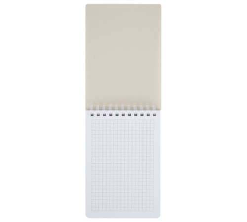 Блокнот МАЛЫЙ ФОРМАТ А6, 60 л., силиконовый гребень, обложка пластик, клетка, BRAUBERG, бежевый, 117563