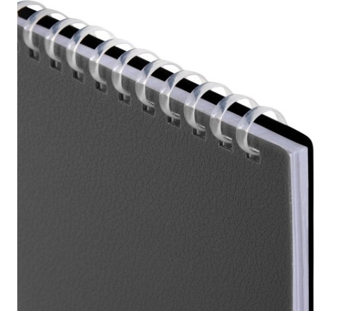 Блокнот МАЛЫЙ ФОРМАТ А6, 60 л., силиконовый гребень, обложка пластик, клетка, BRAUBERG, серый, 117566