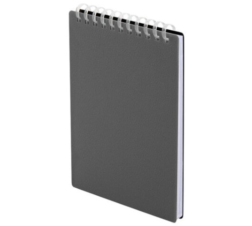 Блокнот МАЛЫЙ ФОРМАТ А6, 60 л., силиконовый гребень, обложка пластик, клетка, BRAUBERG, серый, 117566