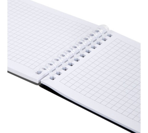 Блокнот МАЛЫЙ ФОРМАТ А6, 60 л., силиконовый гребень, обложка пластик, клетка, BRAUBERG, серый, 117566