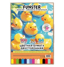 Цветная бумага А4 ТОНИРОВАННАЯ В МАССЕ, 160 листов, 16 цветов, в коробе, 80 г/м2, FUNSTER (ФАНСТЕР), 210х297 мм, 117618