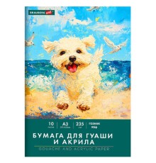 Бумага для гуаши и акрила А3 10 л., 235 г/м2, 297х420 мм, в папке, BRAUBERG ART CLASSIC, 
