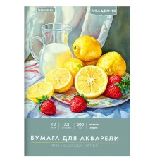 Папка для акварели БОЛЬШАЯ А3, 10 л., 200 г/м2, 297х420 мм, BRAUBERG АКАДЕМИЯ, 