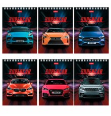 Блокнот МАЛЫЙ ФОРМАТ А6 110х145 мм, 40 л., гребень, лакированная обложка, клетка, HATBER, 