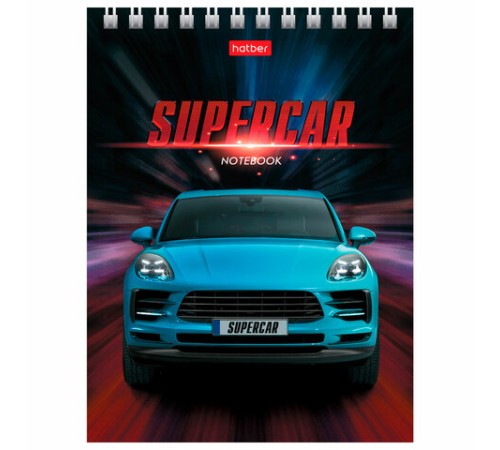 Блокнот МАЛЫЙ ФОРМАТ А6 110х145 мм, 40 л., гребень, лакированная обложка, клетка, HATBER, 