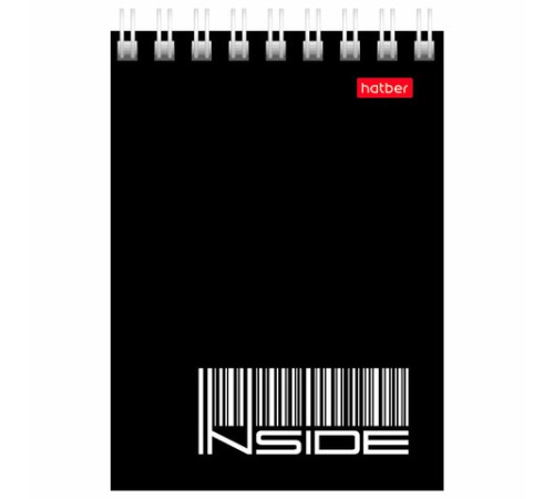 Блокнот МАЛЫЙ ФОРМАТ А7 75х105 мм, 40 л., гребень, картон, клетка, HATBER, 