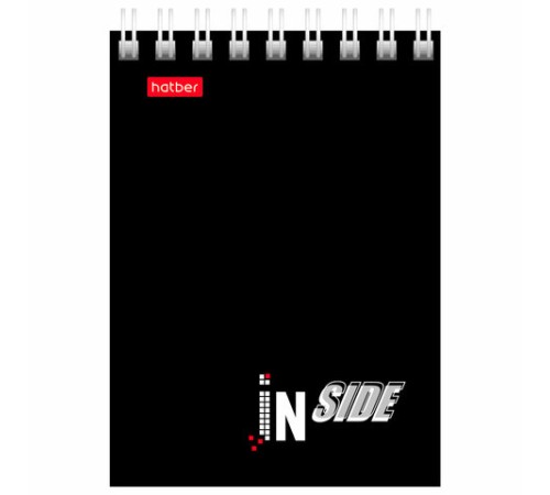 Блокнот МАЛЫЙ ФОРМАТ А7 75х105 мм, 40 л., гребень, картон, клетка, HATBER, 