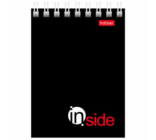 Блокнот МАЛЫЙ ФОРМАТ А7 75х105 мм, 40 л., гребень, картон, клетка, HATBER, 