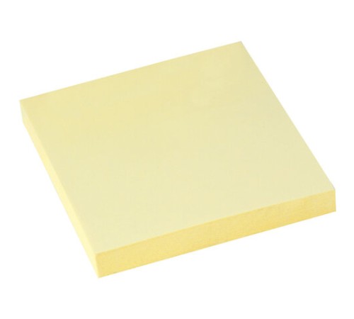 Блок самоклеящийся (стикеры) BRAUBERG, ПАСТЕЛЬНЫЙ, 76х76 мм, 100 листов, желтый, 122690