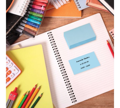 Блок самоклеящийся (стикеры) BRAUBERG, ПАСТЕЛЬНЫЙ, 76х51 мм, 100 листов, голубой, 122692