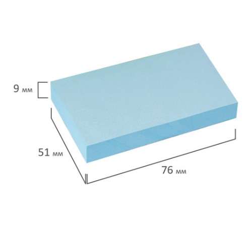 Блок самоклеящийся (стикеры) BRAUBERG, ПАСТЕЛЬНЫЙ, 76х51 мм, 100 листов, голубой, 122692