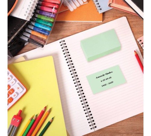 Блок самоклеящийся (стикеры) BRAUBERG, ПАСТЕЛЬНЫЙ, 76х51 мм, 100 листов, зеленый, 122693