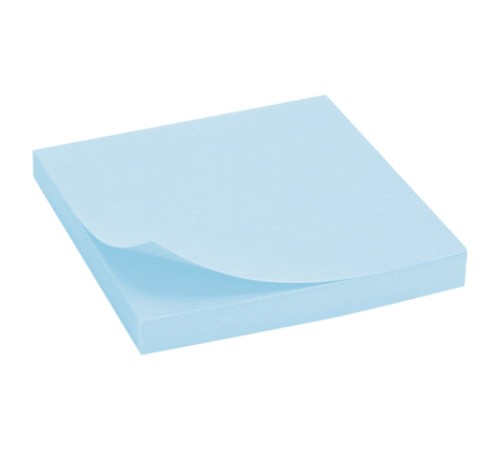 Блок самоклеящийся (стикеры) BRAUBERG, ПАСТЕЛЬНЫЙ, 76х76 мм, 100 листов, голубой, 122695