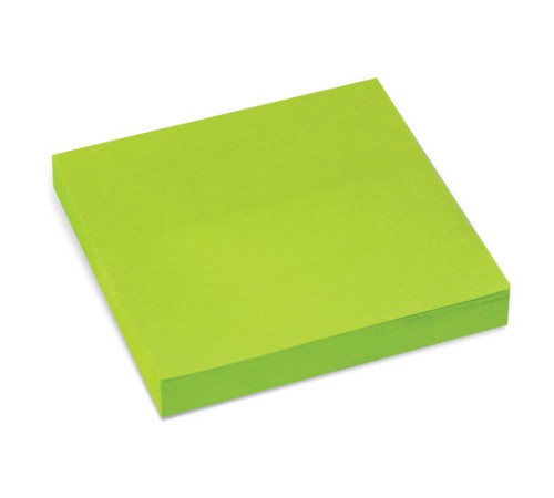 Блок самоклеящийся (стикеры), BRAUBERG, НЕОНОВЫЙ, 76х76 мм, 90 листов, зеленый, 122703