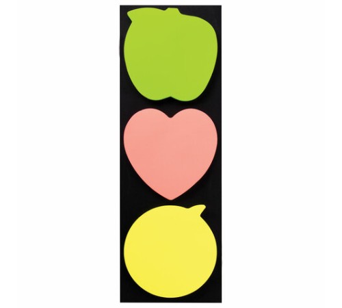 Блок самоклеящийся (стикеры), фигурный BRAUBERG, НЕОНОВЫЙ 