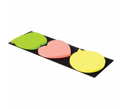 Блок самоклеящийся (стикеры), фигурный BRAUBERG, НЕОНОВЫЙ 