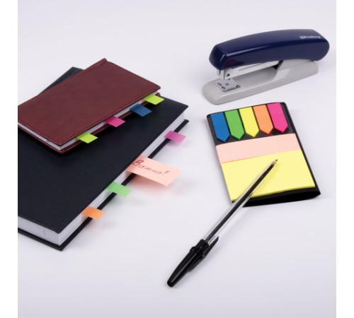 Блок (стикер) и закладки клейкие BRAUBERG, НАБОР 51х75 мм и 25х75 мм + закладки 12х44 мм, 20 листов, 122730