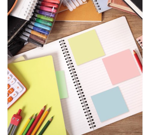 Блок самоклеящийся (стикеры), BRAUBERG, ПАСТЕЛЬНЫЙ, 76х76 мм, 400 листов, 4 цвета, 122856