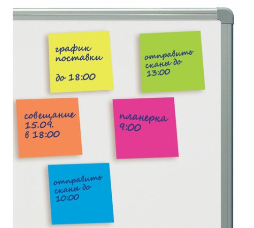 Блок самоклеящийся (стикеры), BRAUBERG, НЕОНОВЫЙ, 51х51 мм, 400 листов, 5 цветов, 122857