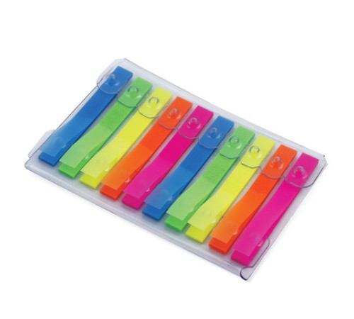 Закладки клейкие неоновые BRAUBERG, 48х6 мм, 200 штук (10 цветов х 20 листов), 123227