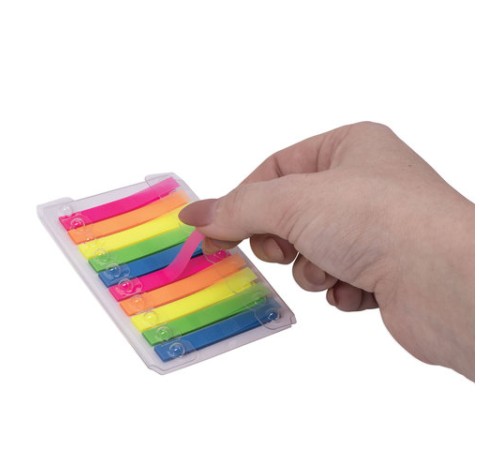 Закладки клейкие неоновые BRAUBERG, 48х6 мм, 200 штук (10 цветов х 20 листов), 123227