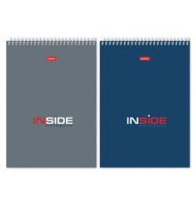 Блокнот А5 145х205 мм, 80 л., гребень, картон, жесткая подложка, клетка, HATBER, 