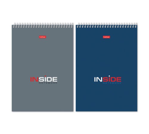 Блокнот А5 145х205 мм, 80 л., гребень, картон, жесткая подложка, клетка, HATBER, 