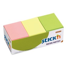 Блоки самоклеящиеся (стикеры) HOPAX, комплект 12 шт., 38х51 мм, 12х100 л., 3 цвета, неон, 21131