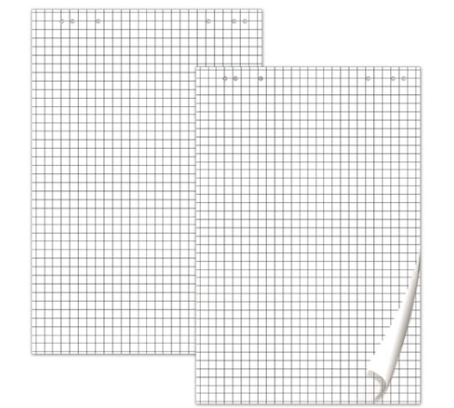 Блокноты для флипчарта ПЛОТНЫЕ 80 г/м2, BRAUBERG, 67,5х98 см, КОМПЛЕКТ 5 шт., 20 л., клетка, 124097