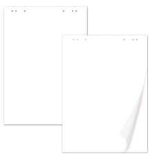 Блокноты для флипчарта ПЛОТНЫЕ 80 г/м2, BRAUBERG, 67,5х98 см, КОМПЛЕКТ 5 шт., 20 л., чистые, 124098