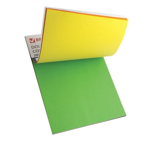 Цветная бумага А4 ТОНИРОВАННАЯ В МАССЕ, 40 листов 8 цветов, склейка, 80 г/м2, BRAUBERG, 210х297 мм, 124714