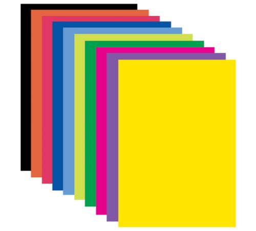 Цветная бумага А4 мелованная САМОКЛЕЯЩАЯСЯ, 10 листов 10 цветов, 80 г/м2, BRAUBERG, 124721