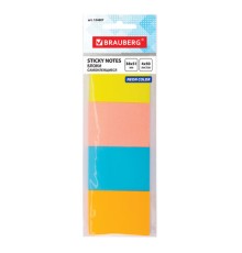 Блок самоклеящийся (стикеры), BRAUBERG, НЕОНОВЫЙ, 38х51 мм, 4 цвета х 50 листов, 124807
