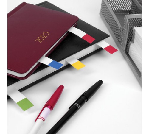 Закладки клейкие BRAUBERG бумажные, 75х14 мм, 400 штук (4 цвета х 100 листов), 124811