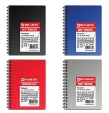 Блокнот МАЛЫЙ ФОРМАТ А6 105х145 мм, 60 л., гребень, пластик+картон, клетка, BRAUBERG, 