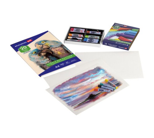 Бумага для пастели А4, 20 л., бумага слоновая кость ГОЗНАК 200 г/м2, тиснение Скорлупа, BRAUBERG ART, 126306