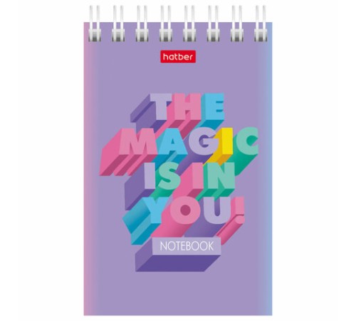 Блокнот МАЛЫЙ ФОРМАТ А7 65х100 мм, 40 л., гребень, картон, клетка, дисплей, HATBER, Ассорти, 031285, 40Б7B1гр