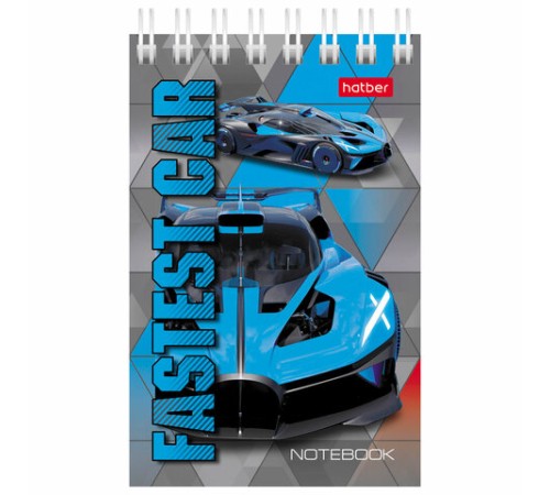 Блокнот МАЛЫЙ ФОРМАТ А7 65х100 мм, 40 л., гребень, картон, клетка, дисплей, HATBER, Ассорти, 031285, 40Б7B1гр