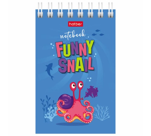 Блокнот МАЛЫЙ ФОРМАТ А7 65х100 мм, 40 л., гребень, картон, клетка, дисплей, HATBER, Ассорти, 031285, 40Б7B1гр