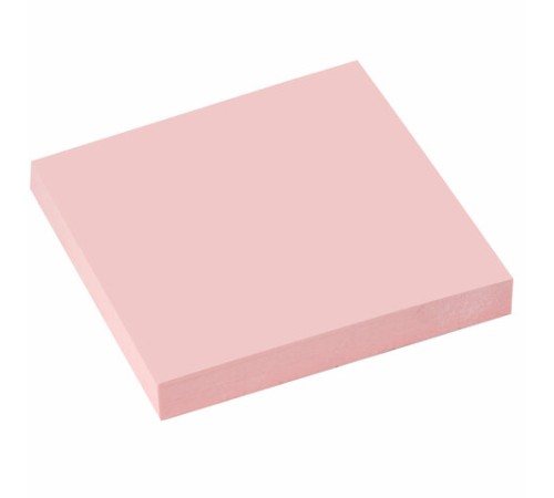 Блок самоклеящийся (стикеры), STAFF, 76х76 мм, 100 листов, розовый, 126497