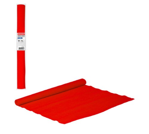 Бумага гофрированная/креповая, 32 г/м2, 50х250 см, красная, в рулоне, BRAUBERG, 126531