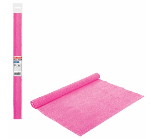 Бумага гофрированная/креповая, 32 г/м2, 50х250 см, розовая, в рулоне, BRAUBERG, 126532