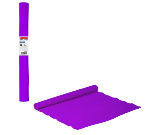 Бумага гофрированная/креповая, 32 г/м2, 50х250 см, фиолетовая, в рулоне, BRAUBERG, 126533