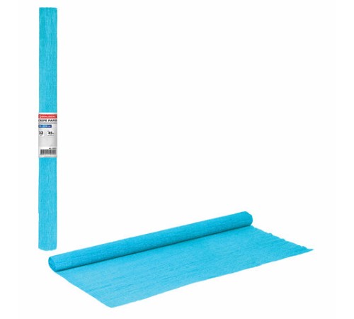 Бумага гофрированная/креповая, 32 г/м2, 50х250 см, голубая, в рулоне, BRAUBERG, 126534