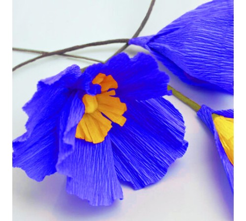 Бумага гофрированная/креповая, 32 г/м2, 50х250 см, синяя, в рулоне, BRAUBERG, 126535