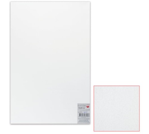 Картон белый грунтованный для живописи, 50х80 см, двусторонний, толщина 2 мм, акриловый грунт