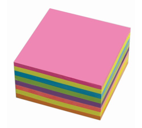 Блок самоклеящийся (стикеры), BRAUBERG, НЕОНОВЫЙ, 76х76 мм, 400 листов, 8 цветов, 126686